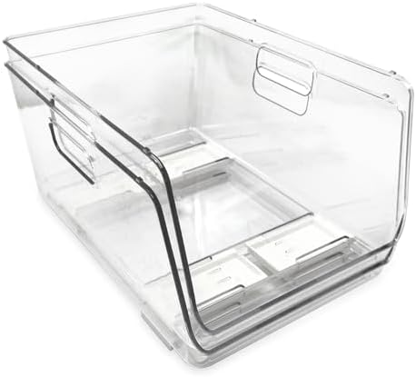 Isaac Jacobs 2-Piece (11.9" x 8.6" x 6.1") Large Deep Stackable Bins