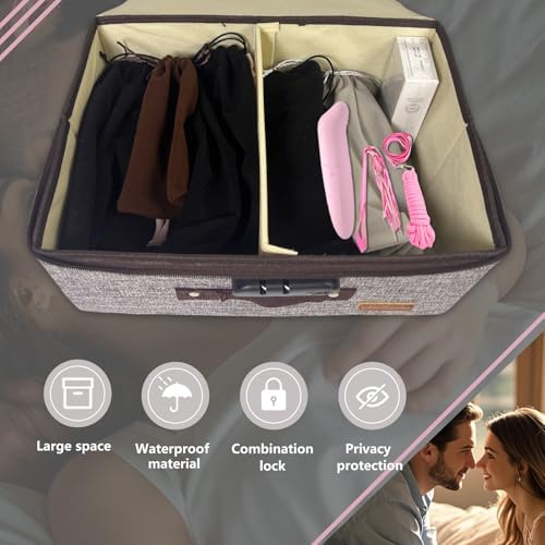 Lockable Game Toy Storage Bag Organizer 16 x 11.8 x 8.2 Inch, Heather Grey