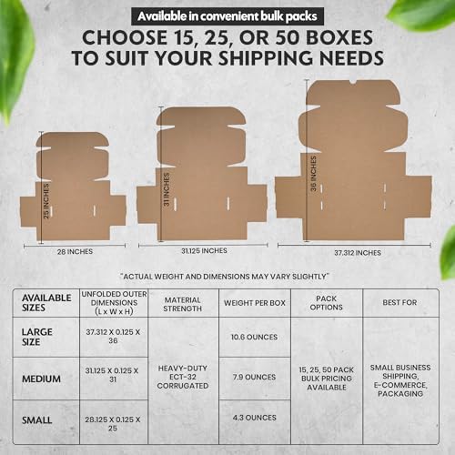 (50 Pack No Label) Cardboard Boxes – Medium 12x9x4.125 Inch | Heavy Duty Shoe Boxes for Shipping – Corrugated Mailing Boxes with Self-Locking Lid – Excellent as Replacement Shoeboxes & Gift Packaging