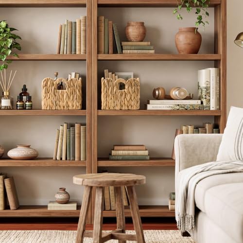 GRANNY SAYS Storage Baskets for Shelves, Wicker Basket with Scalloped Edge