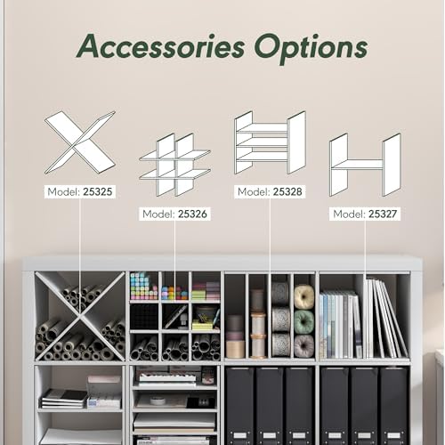 Furinno Cubicle X-Shelf Cube Insert, 3-Shelf Cube Organizer, White