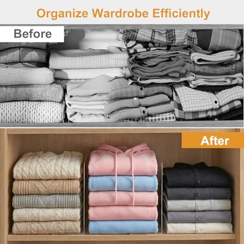 SortNStore Shelf Dividers for Closet Organization: 10" Tall x 12" Deep