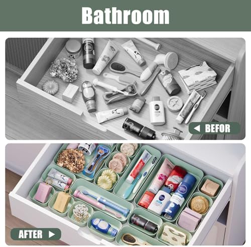 Drawer Organizers Bins 10 PCS for Bathroom Makeup Desk Office