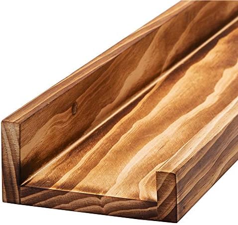 AZSKY Rustic Wood Floating Shelves for Nursery Books Long Wall Bookshelf Photo Picture Ledge Shelf with Lip Wall Shelf for Kids Bedroom Bathroom Living Room Office Frames 36 Inches Set of 2