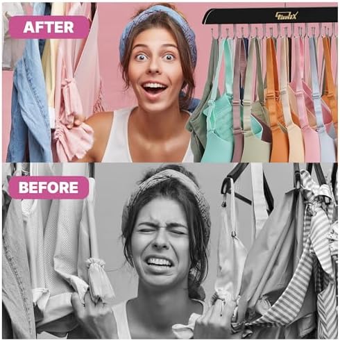 2 Pack Tank Top Hangers Space Saving, Bra Hangers for Closet Organizer, Bra Organizer for Closet, Space Saving Organizers and Storage for Dorm & Apartment for Tankto (Black)