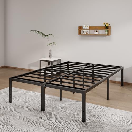 LUMUNANCE Metal Bed Frame King Size - 18 Inch Heavy-Duty King Platform Bed Frame No Box Spring Needed, Easy Assembly, Noise-Free, Sturdy Mattress Foundation, Underbed Storage Space