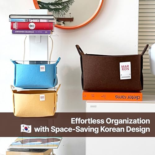 Collapsible Felt PINK Storage Bin Large 14.6"x9.4"x9.4" – Foldable Basket with Handles for Closet, Laundry Room Organization, Storage, Decorative Storage Bins for Shelves, Nursery