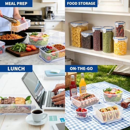 KIGI Plastic Round Food Storage Container, 4 Pack (2.5 Cup)