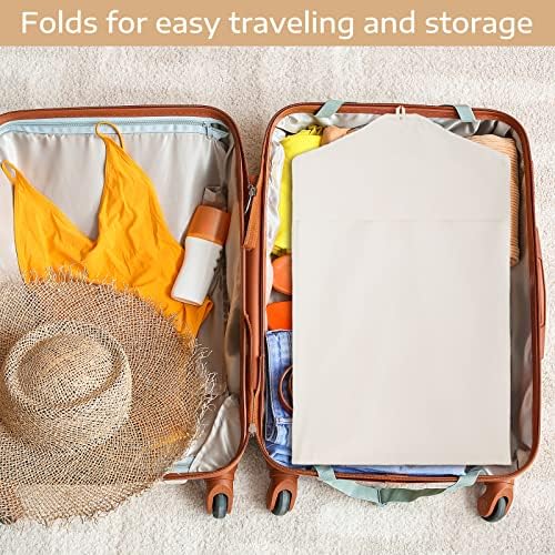Sotiff Cotton Dress Garment Bags for Gowns Travel,White,70 X 23.6 Inch