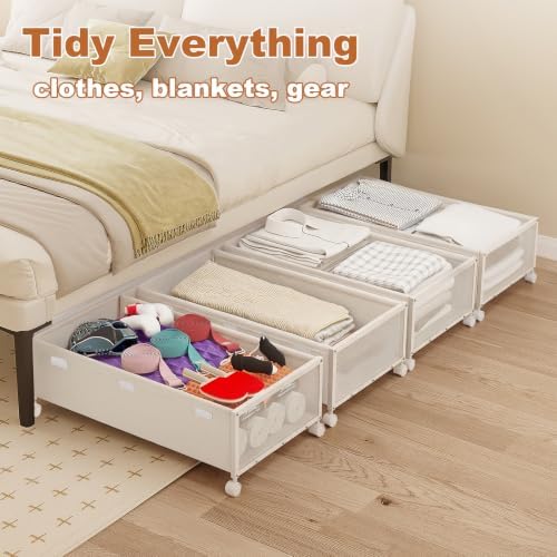 Fokyfok 2Pack Under Bed Storage Containers,10 inch Height,31 inch Long