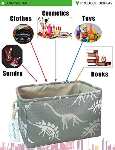 Rectangular Thick Storage Bin Household for Closet Kitchen Office Dinosaur
