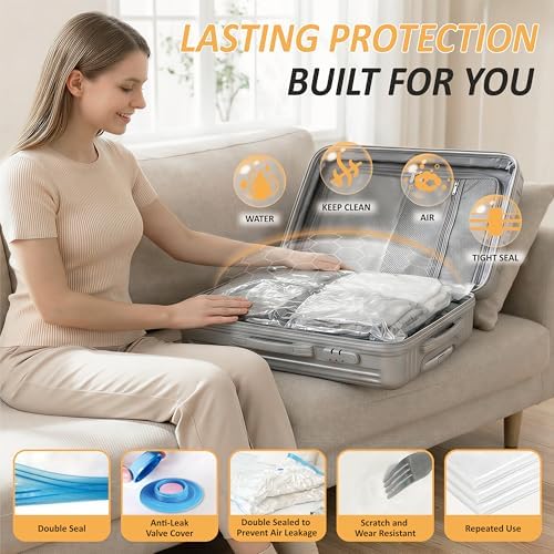 Travel Vacuum Storage Bags with Rechargeable Cordless USB Pump, 22 Combo