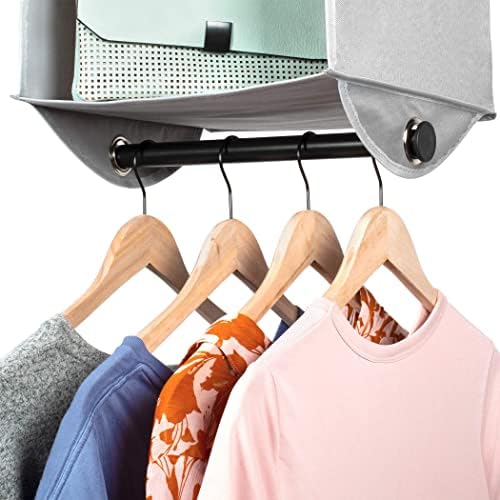 HOLDN’ STORAGE Hanging Closet Organizer with Garment Rod, 3-Shelf