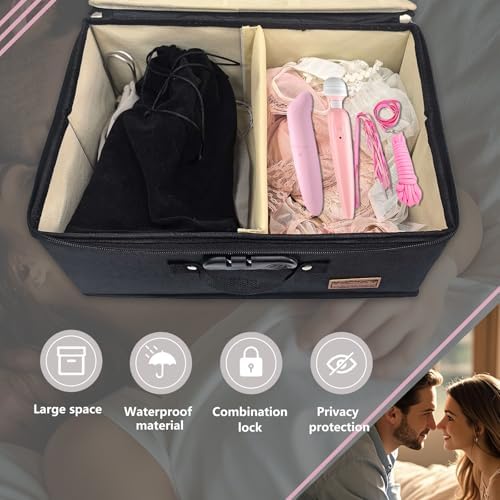 Lockable Game Toy Storage Bag Organizer 16 x 11.8 x 8.2 Inch, Matte Black