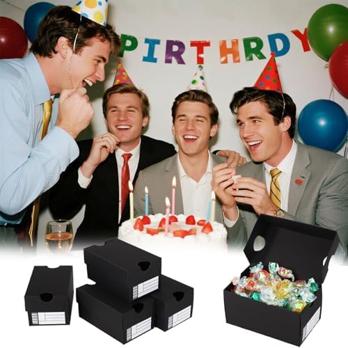 36pcs Mini Shoe Gifts Boxes, Black Sports Theme Party Gifts Box Small Tiny
