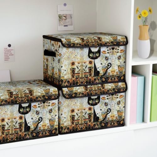 Fabric Storage Bins with Lids,Under Bed Storage Containers 3Pack