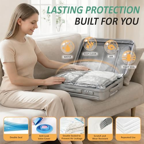 Travel Vacuum Storage Bags with Rechargeable Cordless USB Pump, 35 Combo