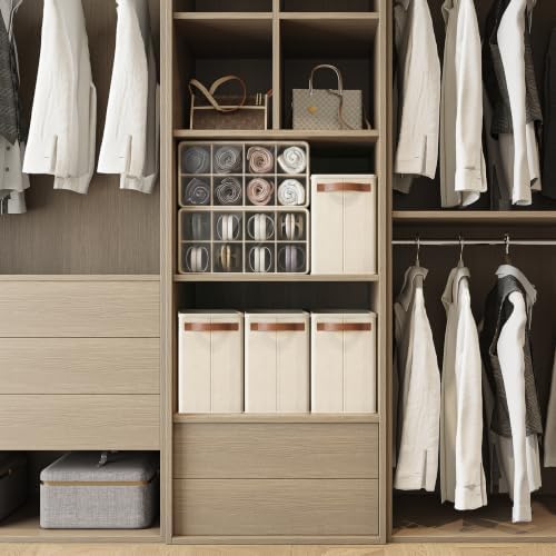 Varhomax Shoe Organizer Box for Closet, Small Foldable Shoe Storage Basket