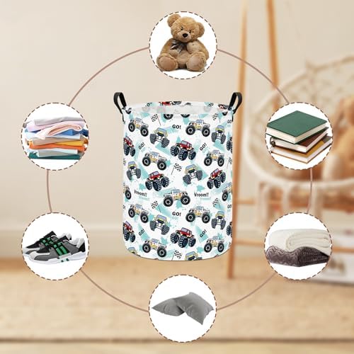 Monster Truck Fabric Storage Bin Nursery Organizer Basket
