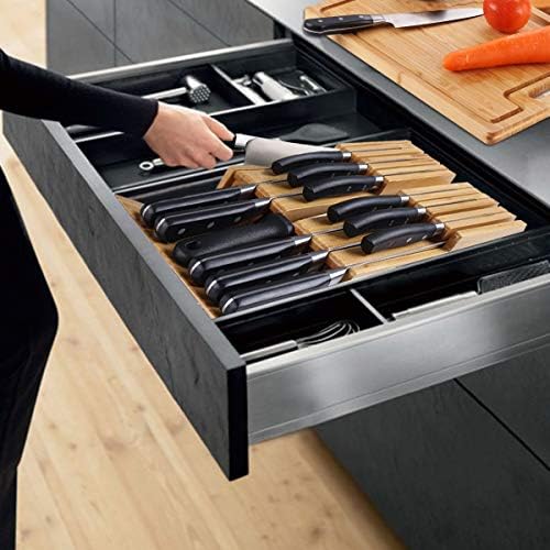 NIUXX Bamboo In-Drawer Knife Block Set for 12 Knives(Not Included)