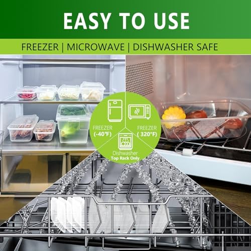 [40 Value Pack single one compartment 24 OZ Meal Prep Plastic Food Storage Containers - BPA Free Reusable Lunch Bento Box with Lids - Spill proof,Microwave, Dishwasher and Freezer Safe