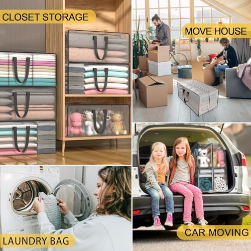 Clear Moving Bags Heavy Duty Extra Large with Strong Zipper Handles