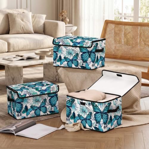 Stackable Clothes Storage Bins with Lids 3 Pack