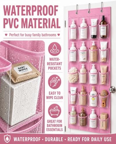 Over-the-Door Kids Shoe Organizer Pink Shoe Rack for Door