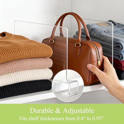 Acrylic Purse Organizer for Closet Shelf Dividers Organization Enthusiasts