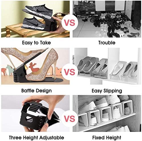 Neprock Closet Shoe Organizer,Shoe Storage Organizer Shoe Rack for Closet Organization,Shoe Slots Organizer De Zapatos Shoe Hoder Space Saver for Entryway(36 Pack)(Black)