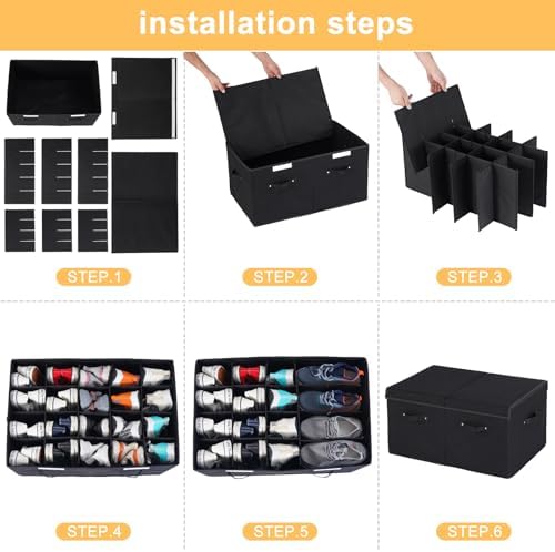Large Shoe Organizer for Closet Fits 20 Pairs, Shoe Storage Box Bins