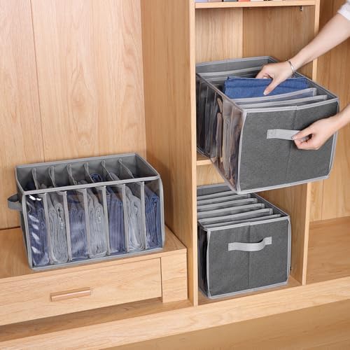Zilink Wardrobe Clothes Organizer Pants Organizer for Closet Shelf, 3 Pack
