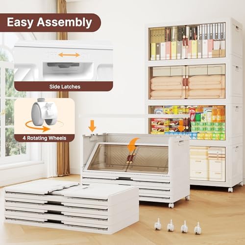 936QT Extra Large Stackable Storage Bins with Lids & Wheel