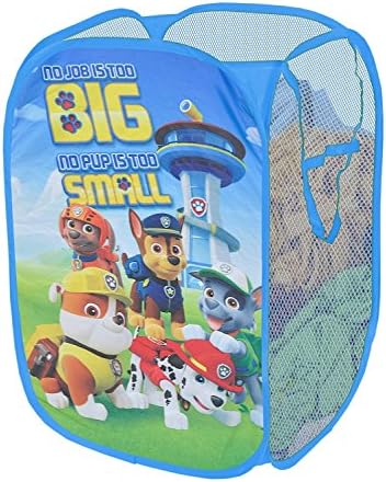Nickelodeon Paw Patrol Pop Up Laundry Hamper with Durable Carry Handles,Kids Clothes Storage Organizer, 21" H x 13.5" W x 13.5" L