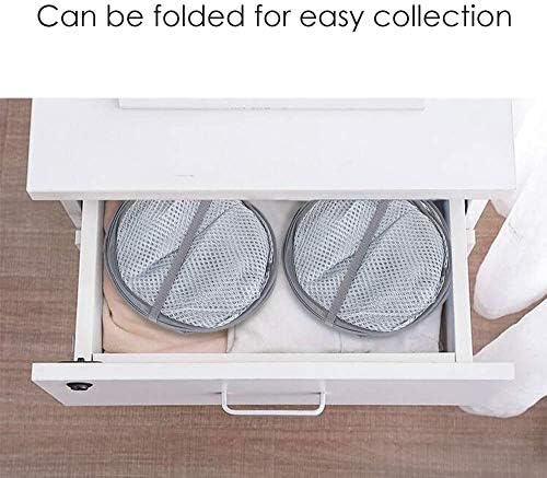 Larpur Pack of 3 Pop up Laundry Hampers, Collapsible Laundry Baskets, Gray | Portable Mesh Clothes Hampers for Home Room, College Dorm, Apartment, Foldable Hamper with Carry Handles