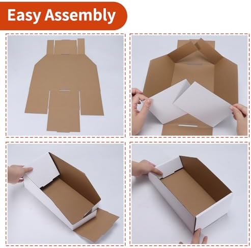 ZBEIVAN Cardboard Storage Bins Boxes 35 Packs 12x6x4.5 Inches, Easy Assembly Pantry Organizer Bins for Shelf, White