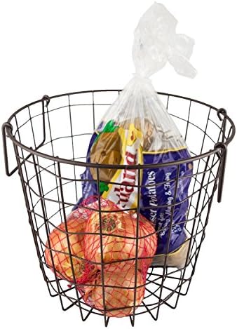 DII Metal Wire Utility Storage Bin, Small Round, 12x12x10", Black