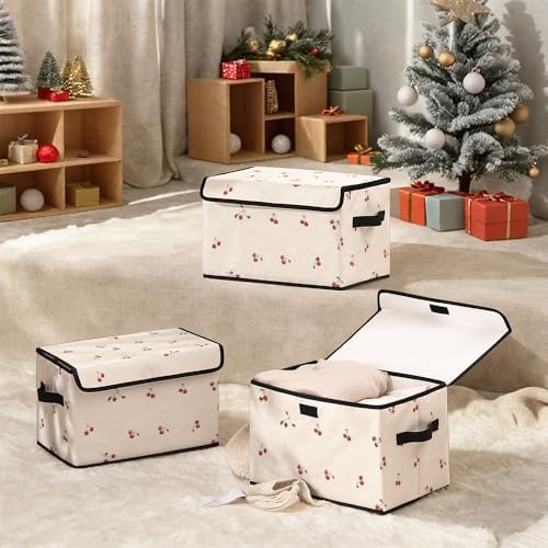 Stackable Clothes Storage Bins with Lids 3 Pack.