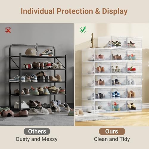 BROVIEW XX-Large Shoe Sneaker Storage Boxes for Size 14, 1 Pack Shoe Boxes