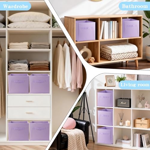 10.5" Collapsible Storage Cubes, Fabric Foldable Storage Bins With Handles
