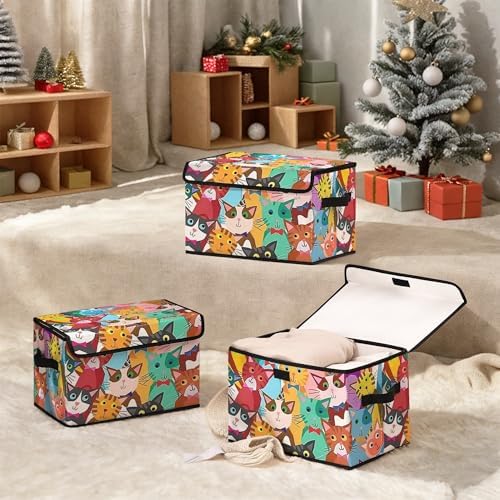 Stackable Clothes Storage Bins with Lids 3 Pack
