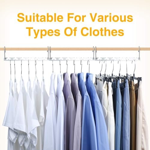 HOUSE DAY Space Saving Hangers for Clothes 4 Pack, Metal Magic Hanger