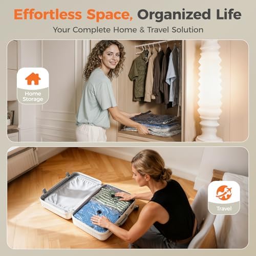 Nicetree 17-Pack Vacuum Storage Bags for Travel with Rechargeable Pump