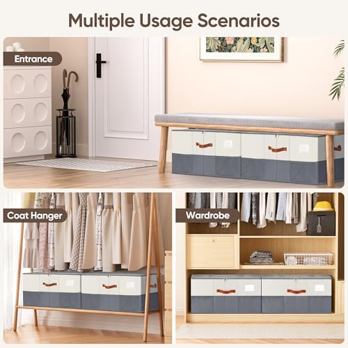 Shoe Organizer for Closet, Adjustable Storage Box Holds 24 Pairs
