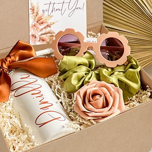 Aimyoo Brown Collapsible Gift Box with Magnetic Closure Lids 10.5x7x3 in, Bridesmaid Groomsman Proposal Boxes, Rectangle Storage Box 1 Pack
