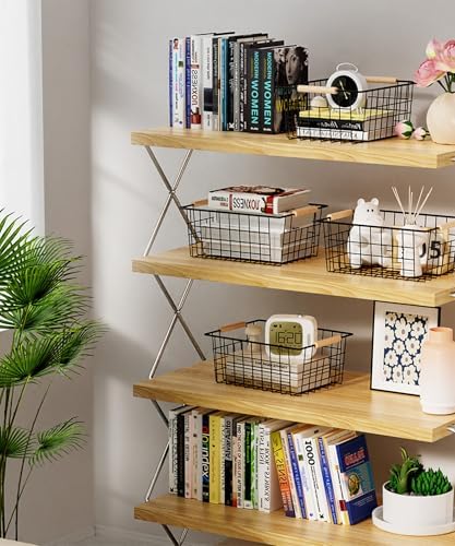 Baskets for household purposes, Wire Basket with Wooden Handle