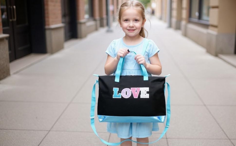 Garment Dance Shoulder Bags for Girls, Teen Dancers, Costumes, Boys | Holographic Glitter Dance Bag for Kids