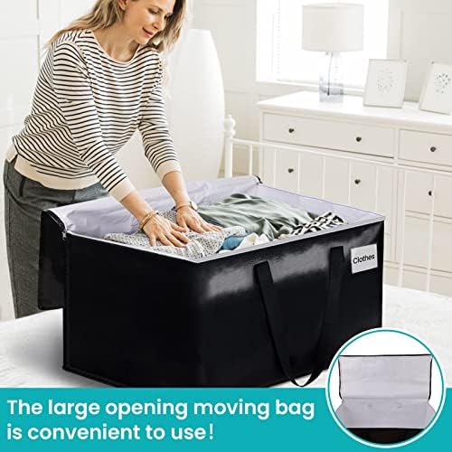 Large Heavy Duty Moving Bags, 93L Reusable Packing Bags, 10 Pack
