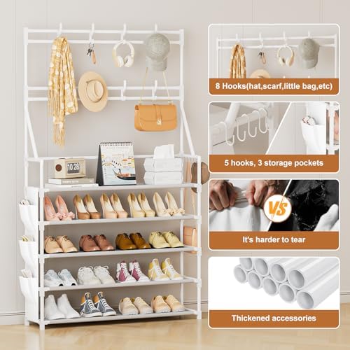 OYREL Shoe Rack 5 Tier Shoe Racks Organizer 20-25 Pairs for Closet
