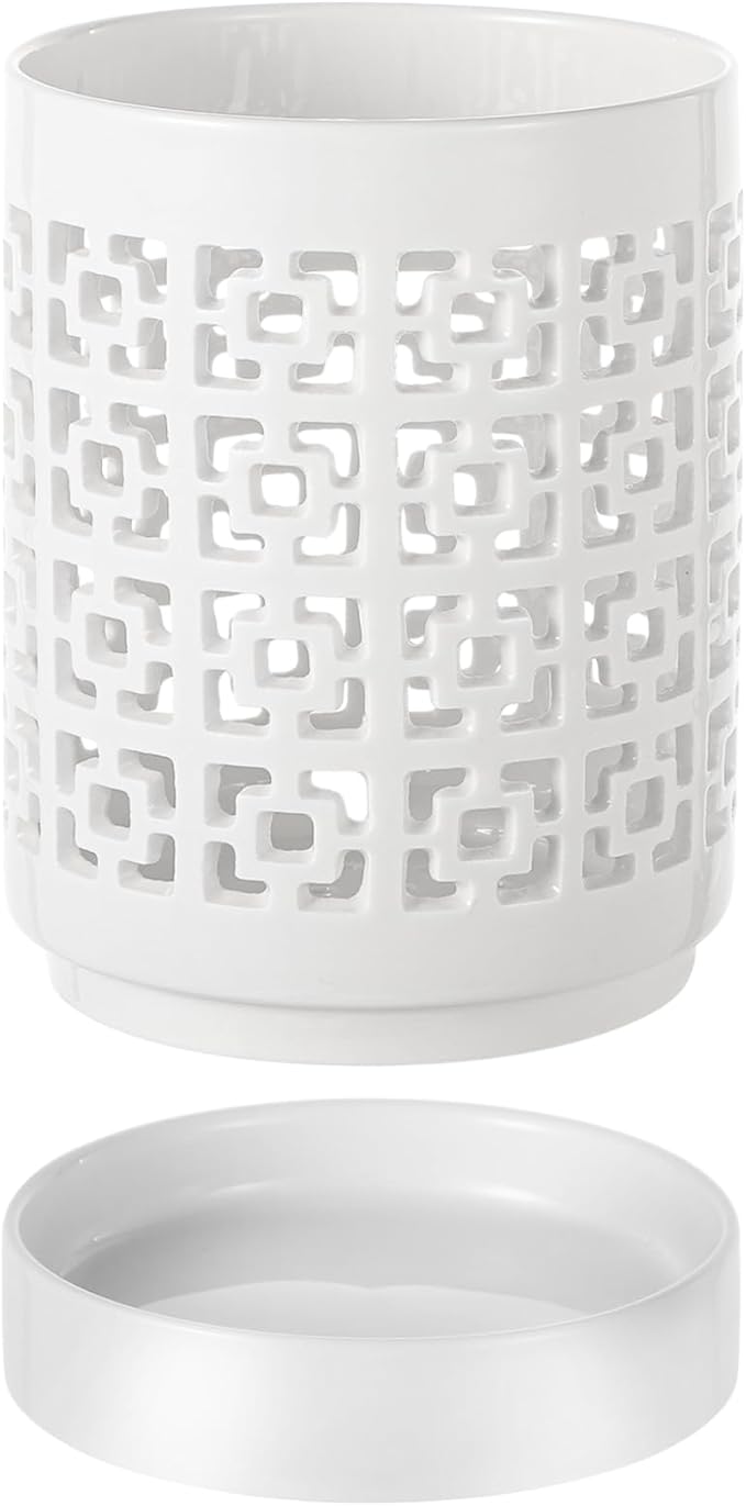 Ceramic Orchid Planter with Holes Orchid Pots with Tray for Home Plant Decoration, Quality Ceramic Material Breathable Design Ideal for Indoor and Outdoor Use